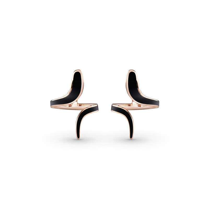 Cercei - Cercei Damiani Eden cu diamante si ceramica, din aur roz de 18K, cellini.ro