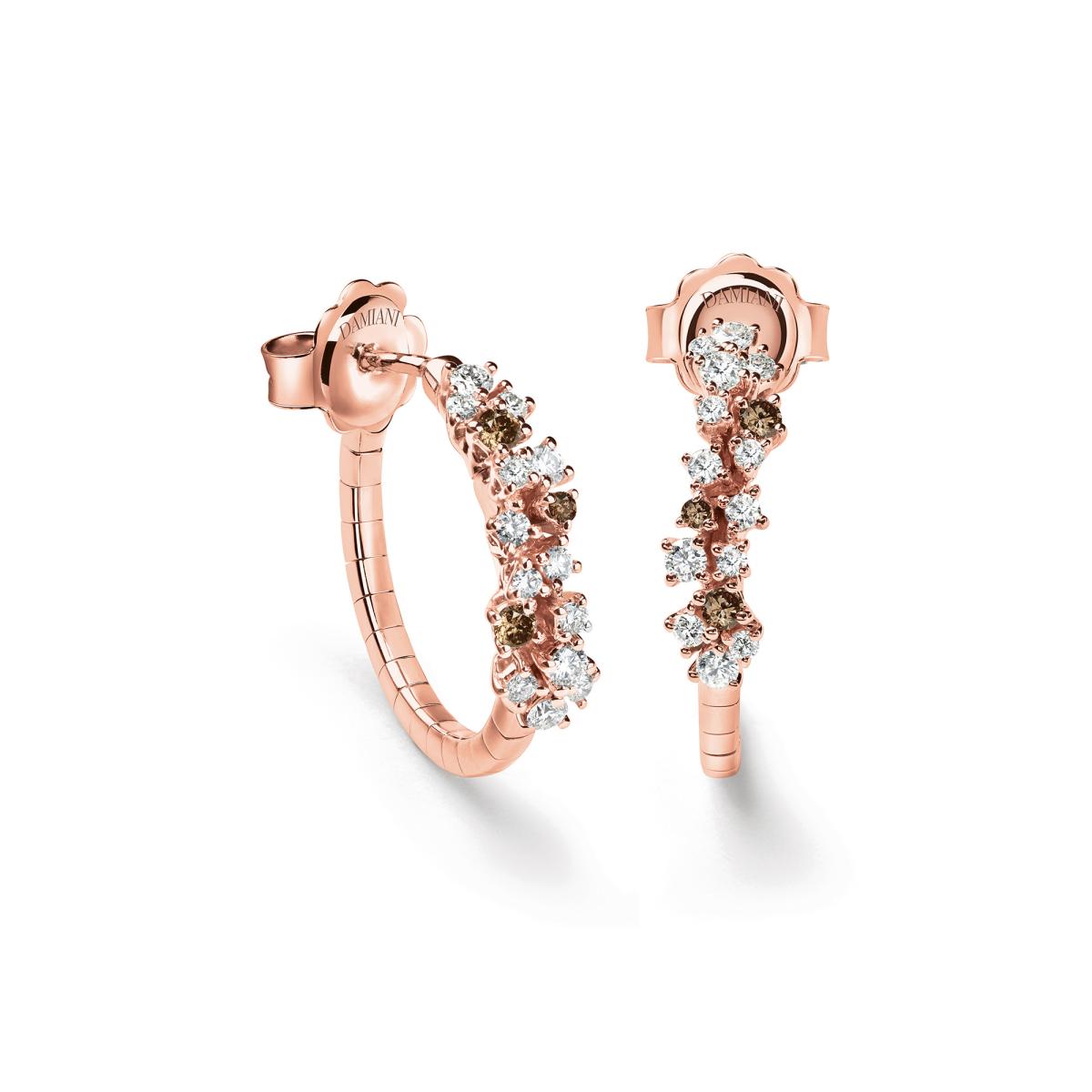 Cercei - Cercei Damiani Mimosa cu diamant, din aur roz de 18K, cellini.ro