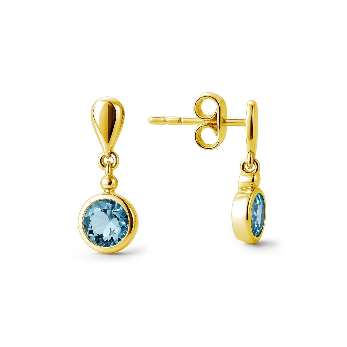 Cercei - Cercei Eva Nobile cu bleu topaz, din aur galben de 14K, cellini.ro