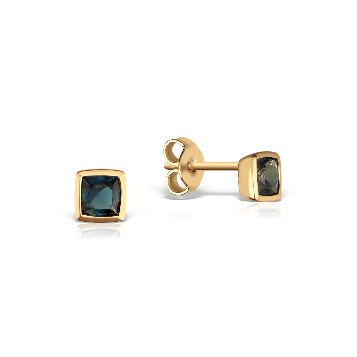 Cercei - Cercei Eva Nobile cu London topaz, din aur galben de 14K, cellini.ro