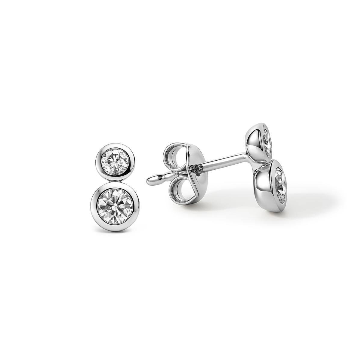 Cercei - Cercei Eva Nobile cu zircon, din aur alb de 14K, cellini.ro