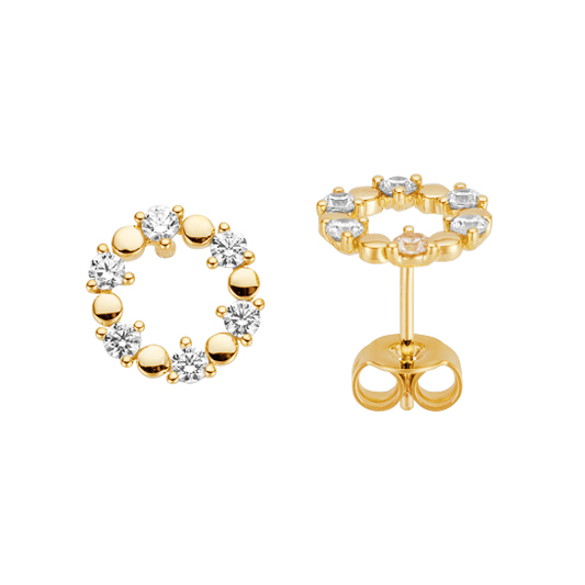 Cercei - Cercei Eva Nobile cu zircon, din aur galben de 14K, cellini.ro