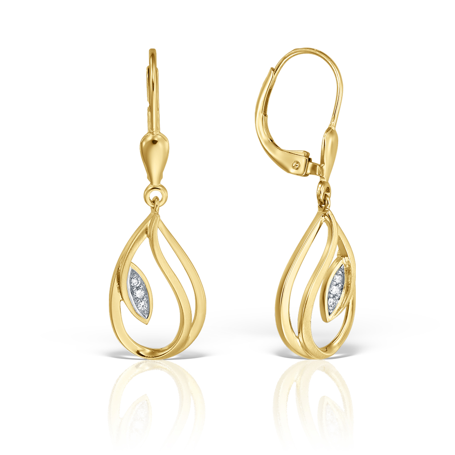 Cercei - Cercei Maria Granacci cu diamant, din aur galben de 18K, cellini.ro