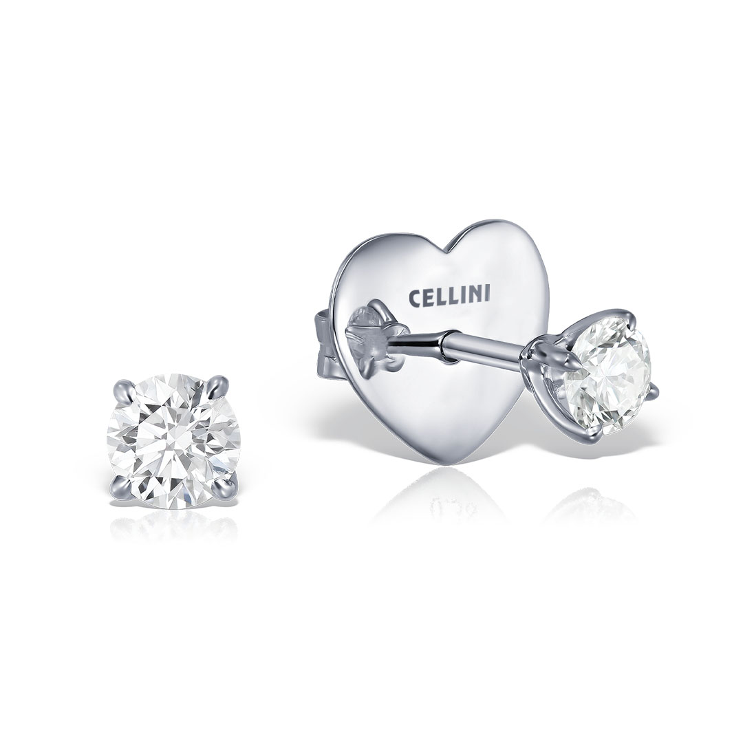 Cercei - Cercei Forever Insieme cu diamante, din aur alb  de 18K, cellini.ro