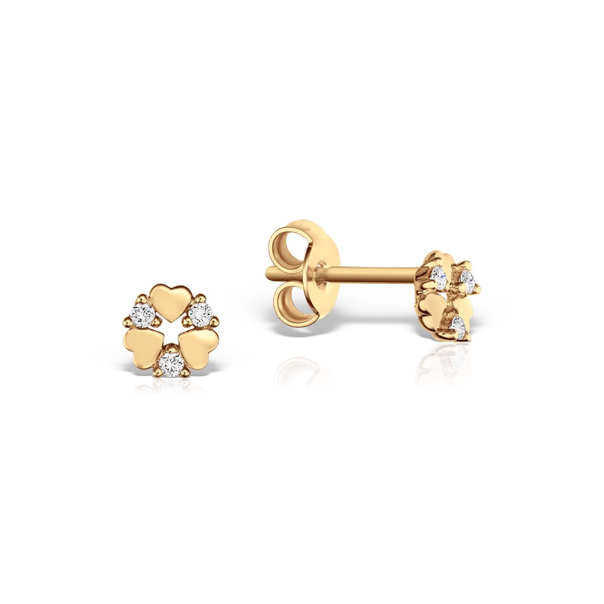 Cercei - Cercei Maria Granacci cu diamant, din aur galben de 14K, cellini.ro