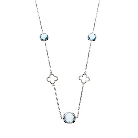 Coliere - Colier Eva Nobile cu topaz, din aur alb de 18K, cellini.ro