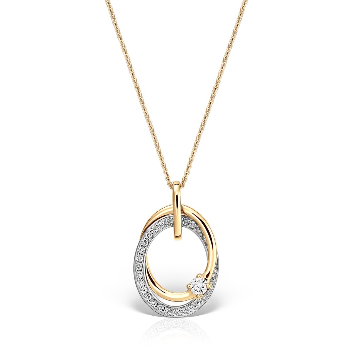 Coliere - Colier Maria Granacci cu diamant, din aur galben si alb de 18K, cellini.ro