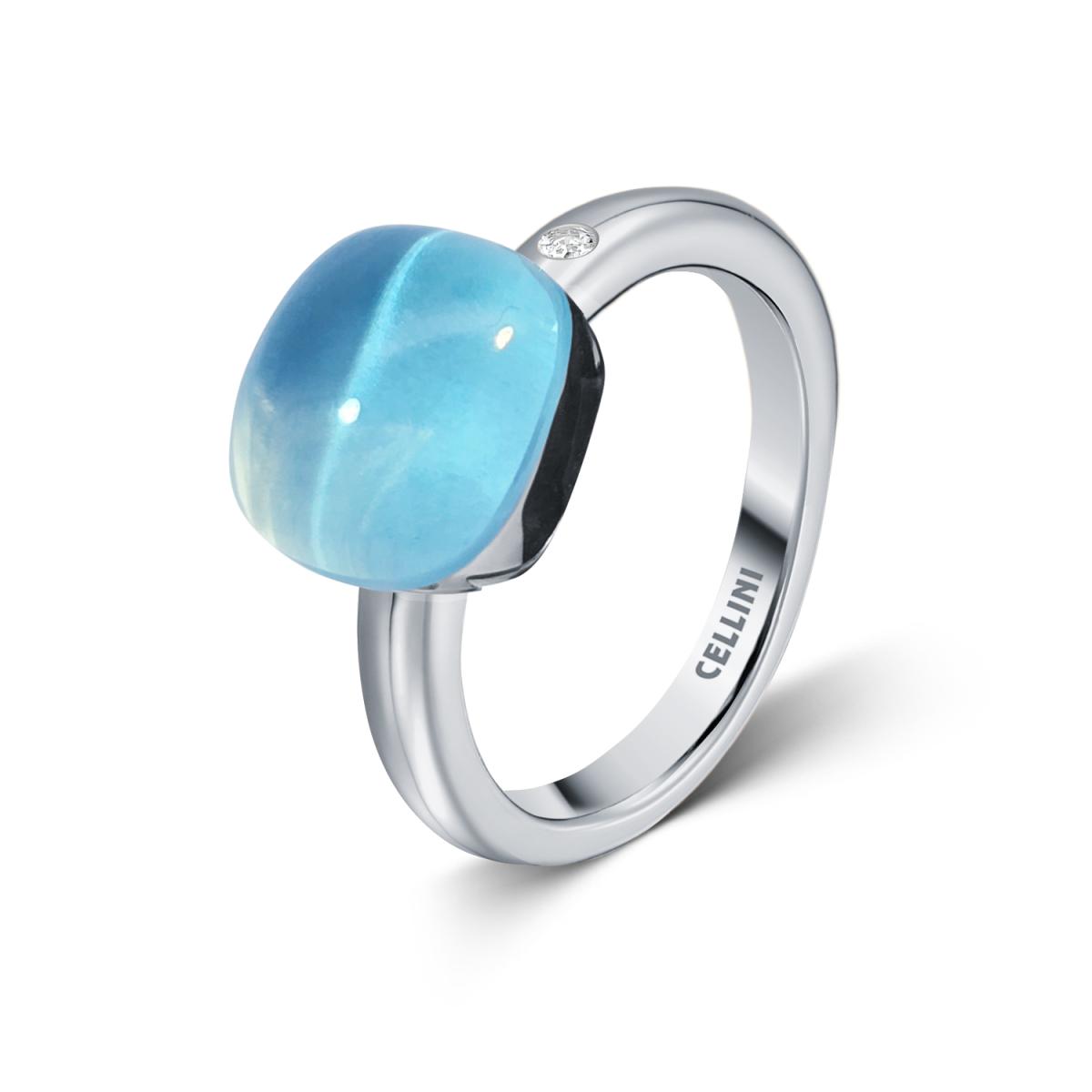 Inele - Inel Colors of Joy cu topaz si diamante, din aur alb de 18K, cellini.ro