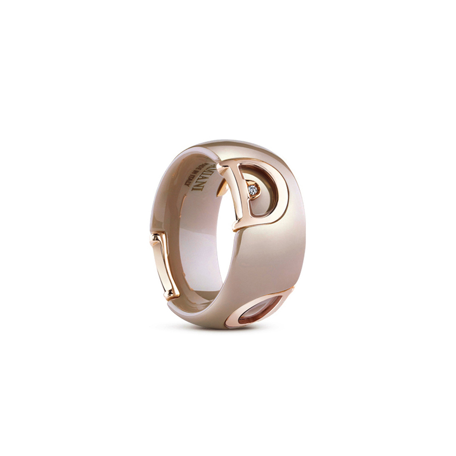 Inele - Inel Damiani D.Icon cu ceramica si diamant, din aur roz de 18K, cellini.ro
