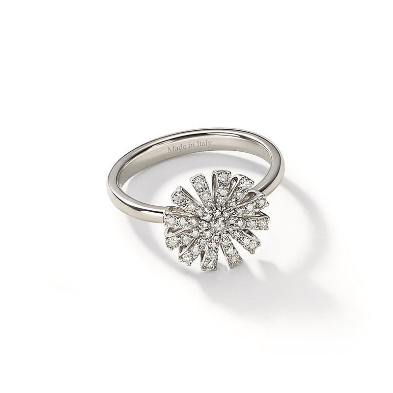 Inele - Inel Damiani Margherita cu diamant, din aur alb de 18K, cellini.ro