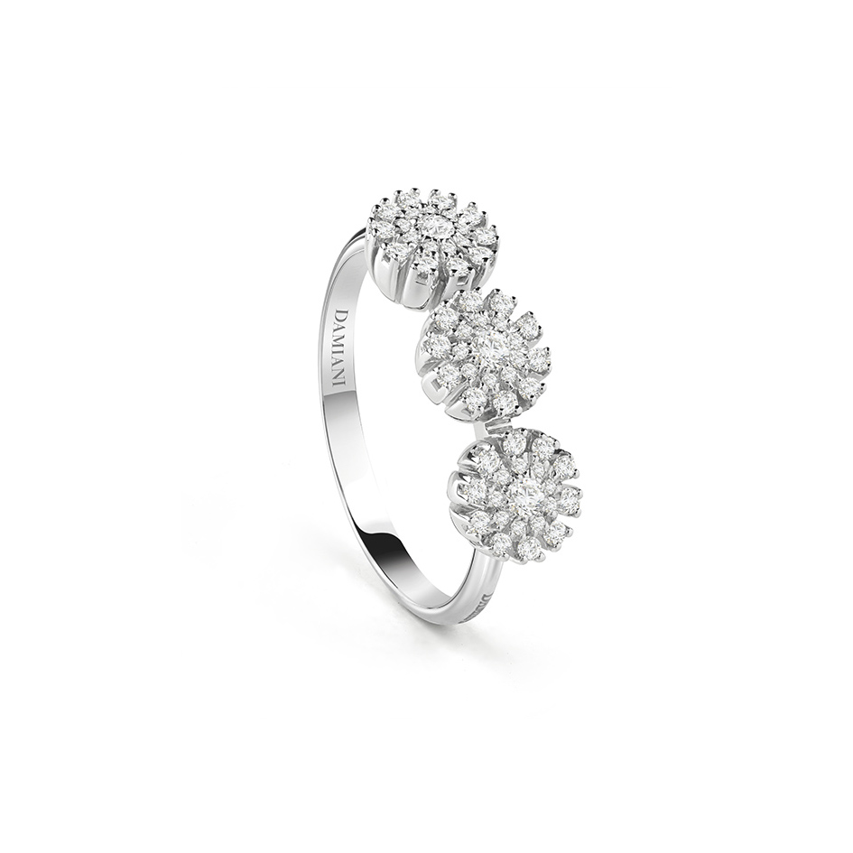 Inele - Inel Damiani Margherita cu diamant, din aur alb de 18K, cellini.ro