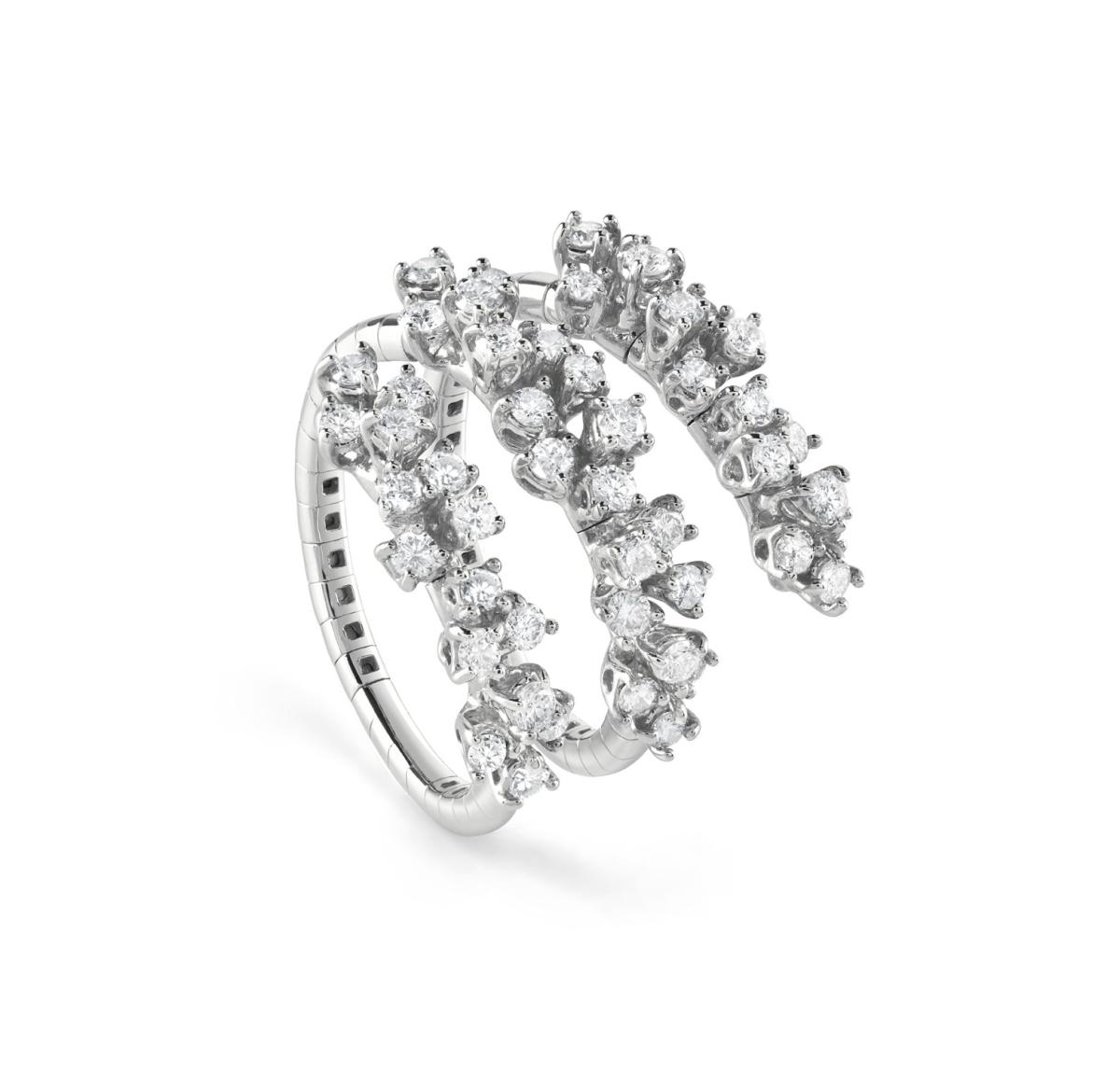 Inele - Inel Damiani Mimosa cu diamant, din aur alb de 18K, cellini.ro