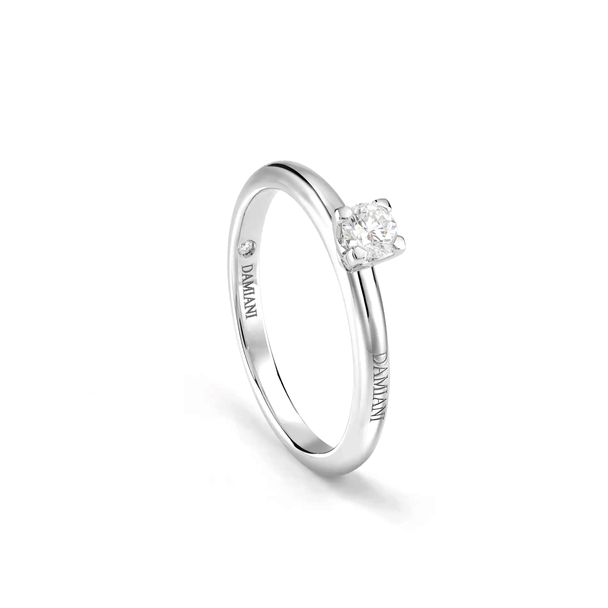 Inele - Inel Damiani Veramore cu diamant, din aur alb de 18K, cellini.ro