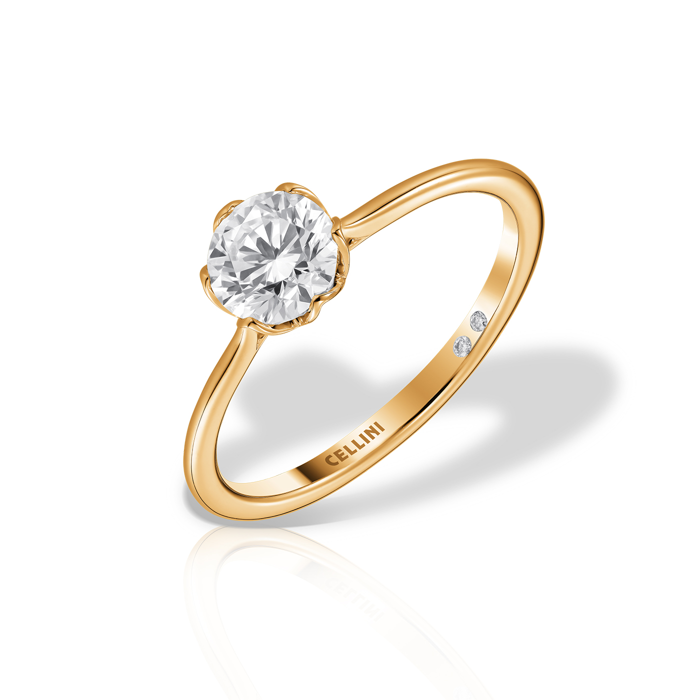 Inele - Inel de logodna Bloom Insieme cu diamant, din aur galben de 18K, cellini.ro
