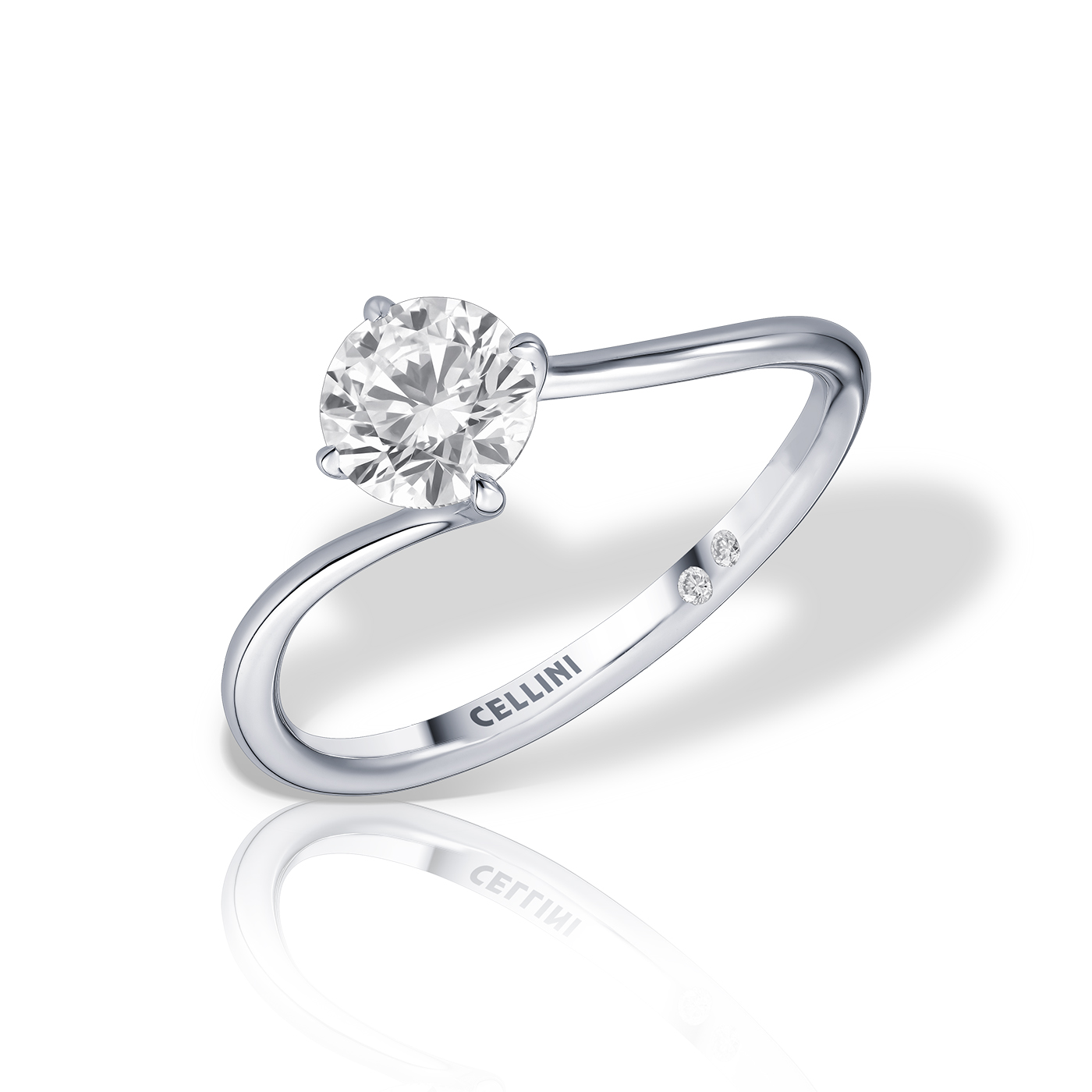 Inele de logodna - Inel de logodna Forever Insieme cu diamante, din aur alb  de 18K, cellini.ro