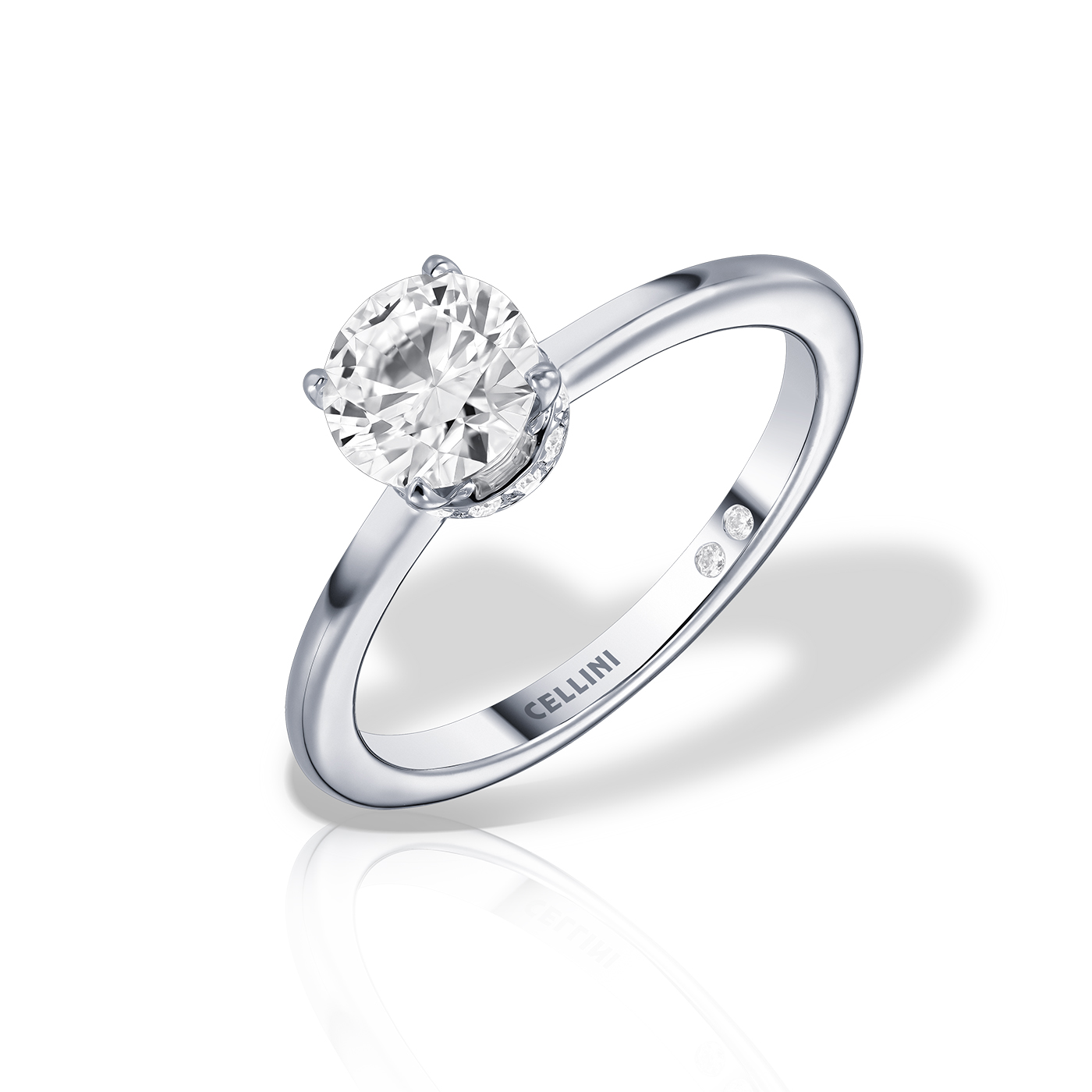 Inele - Inel de logodna Infinity Insieme cu diamant, din aur alb de 18K, cellini.ro