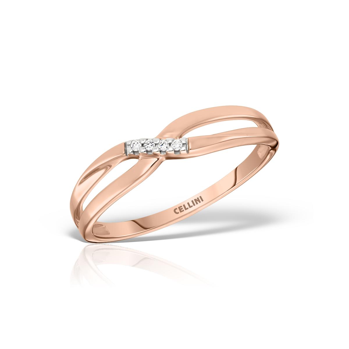 Inele - Inel Maria Granacci cu diamant, din aur roz de 14K, cellini.ro