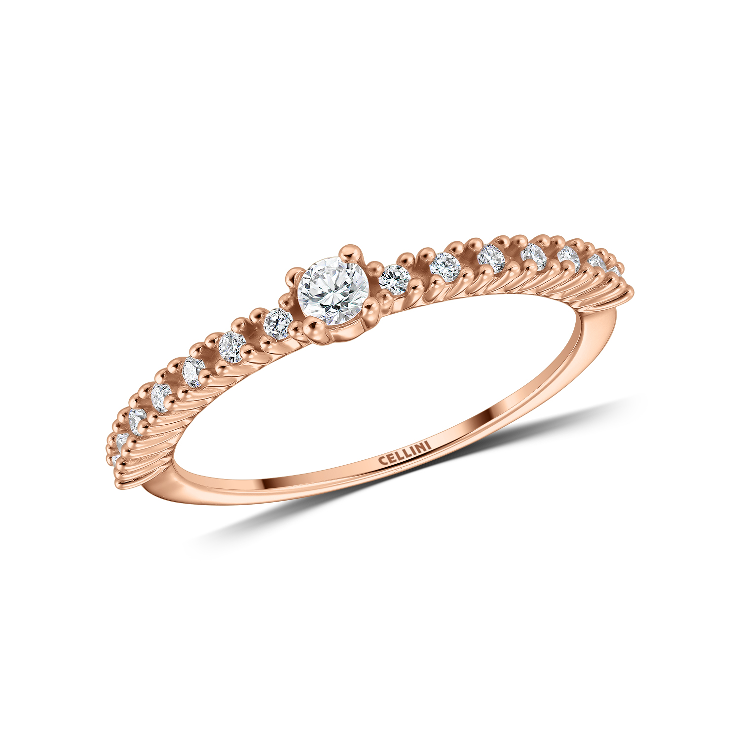 Inele - Inel Maria Granacci cu diamant, din aur roz de 18K, cellini.ro