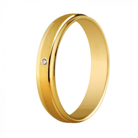 Verighete - Verighete Insieme cu diamant, din aur galben de 18K, cellini.ro
