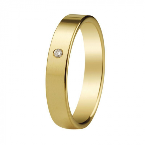 Verighete - Verighete Insieme cu diamant, din aur galben de 18K, cellini.ro