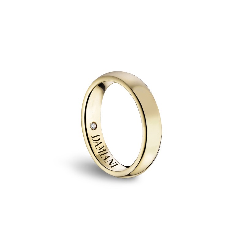 Verighete - Verighete Damiani Veramore cu diamant, din aur galben de 18K, cellini.ro