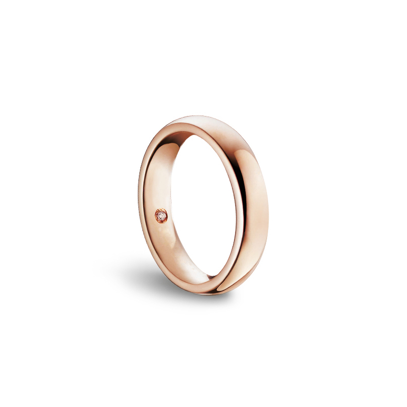 Verighete - Verighete Damiani Veramore cu diamant, din aur roz de 18K, cellini.ro