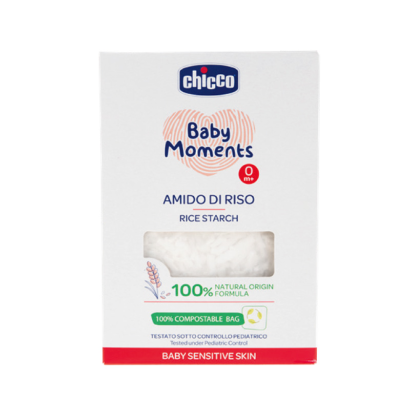 Amidon dermatologic din orez pentru baie Chicco Baby Moments Sensitive, 250g, 0 luni+ Chicco imagine noua responsabilitatesociala.ro