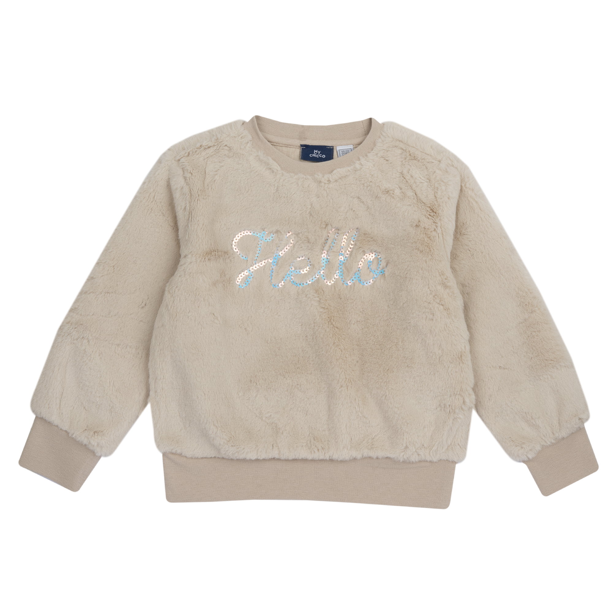 Bluza groasa copii Chicco, bej cu model, 00087-69MC
