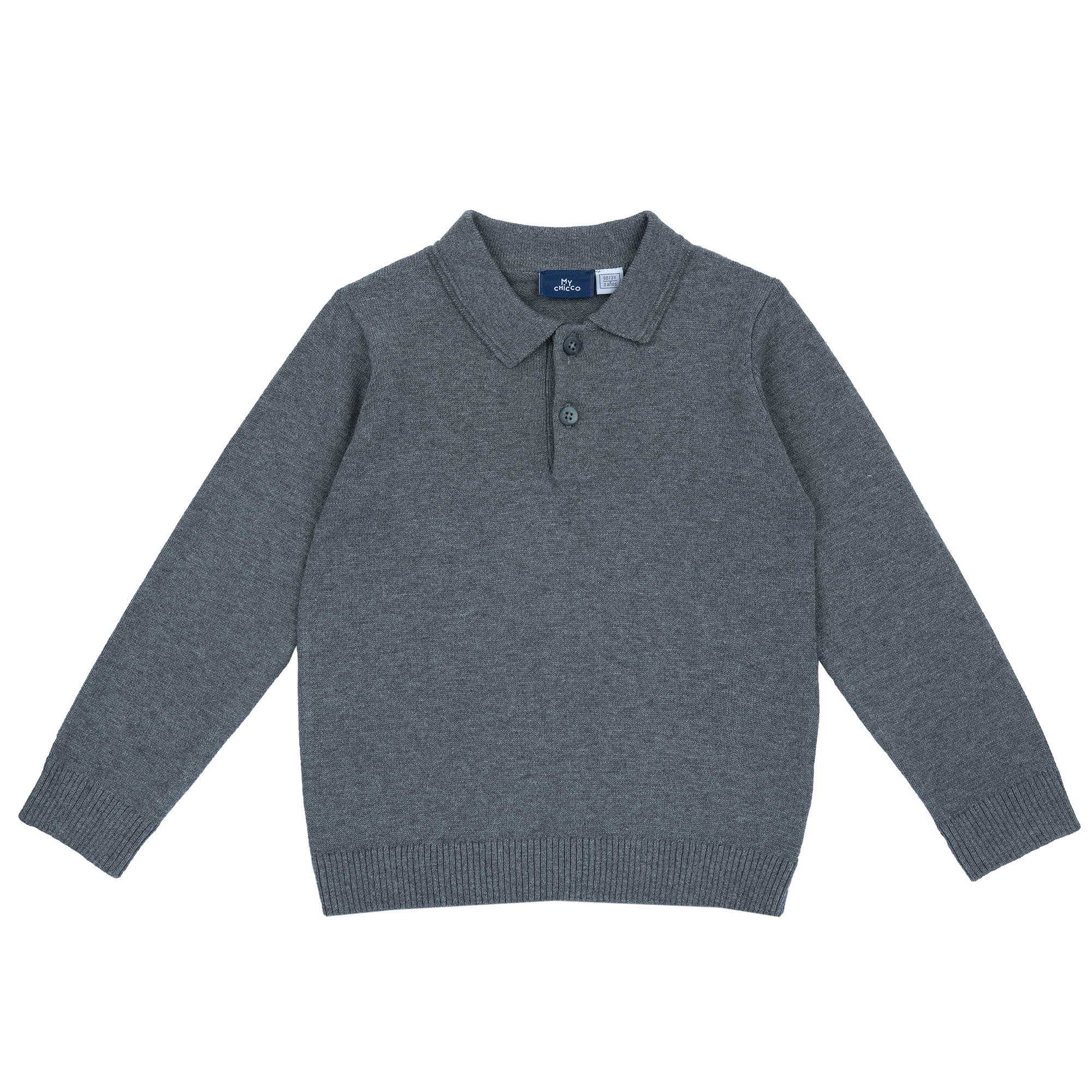 Bluza polo copii Chicco tricotata, gri inchis, 00015-69MC