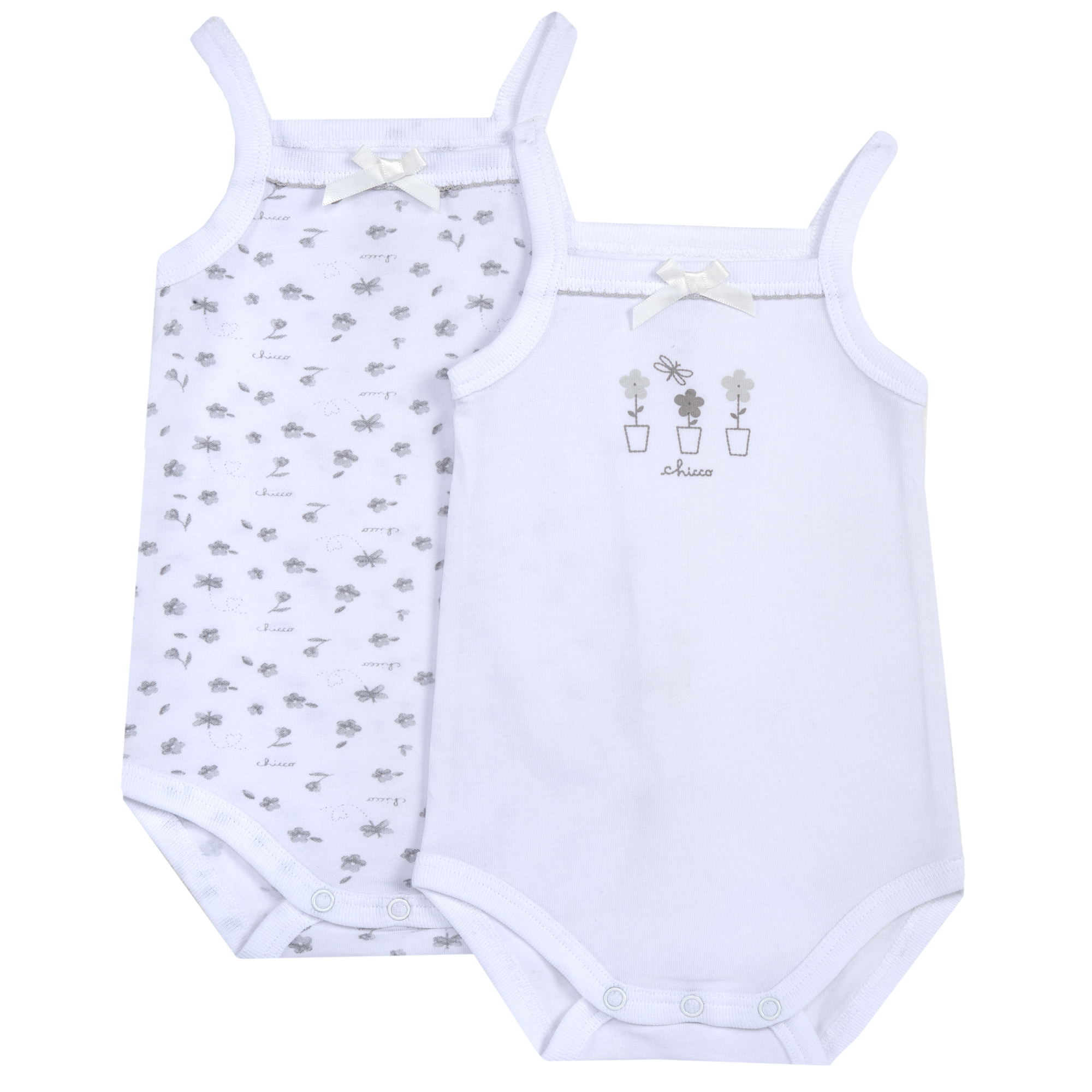 Body bebelusi Chicco, set 2 buc, alb, 11497