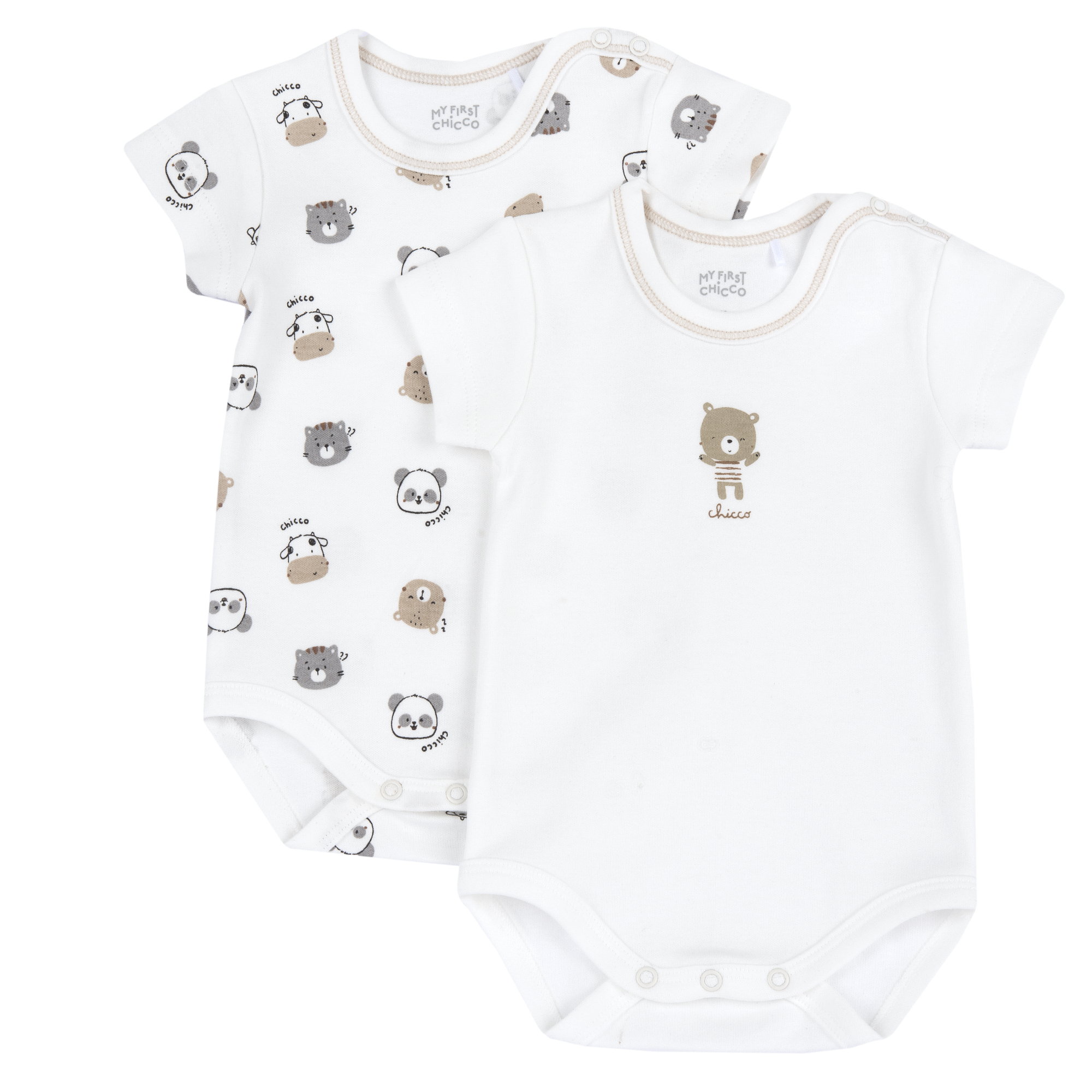 Body bebelusi Chicco, set doua bucati, Alb, 00657-69MFCI
