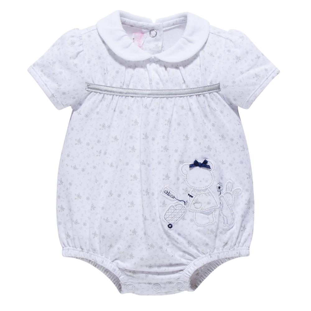 Body Chicco, maneci scurte, fetite, white, 50586