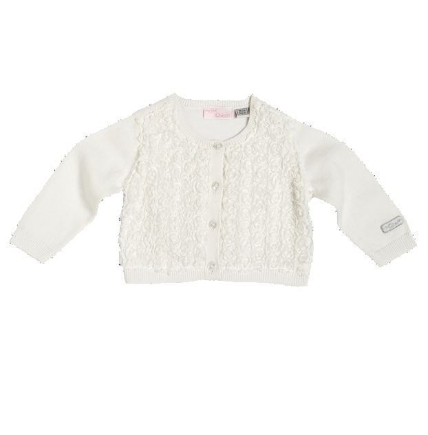 Cardigan Chicco, fata, alb, 96099