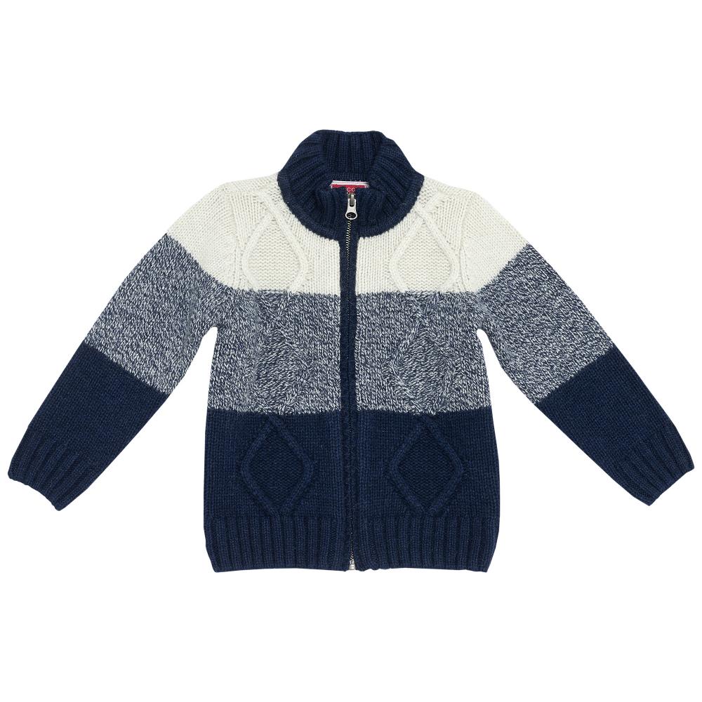 Cardigan Chicco, tricot, alb/albastru, 96278