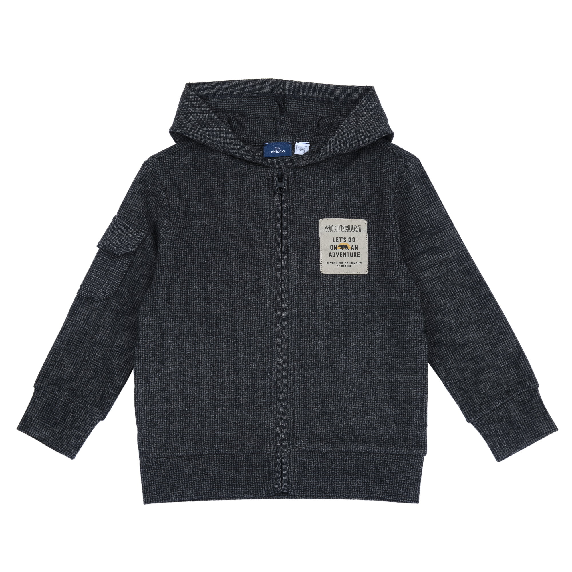 Cardigan copii Chicco tricotat, gri inchis, 00966-69MC