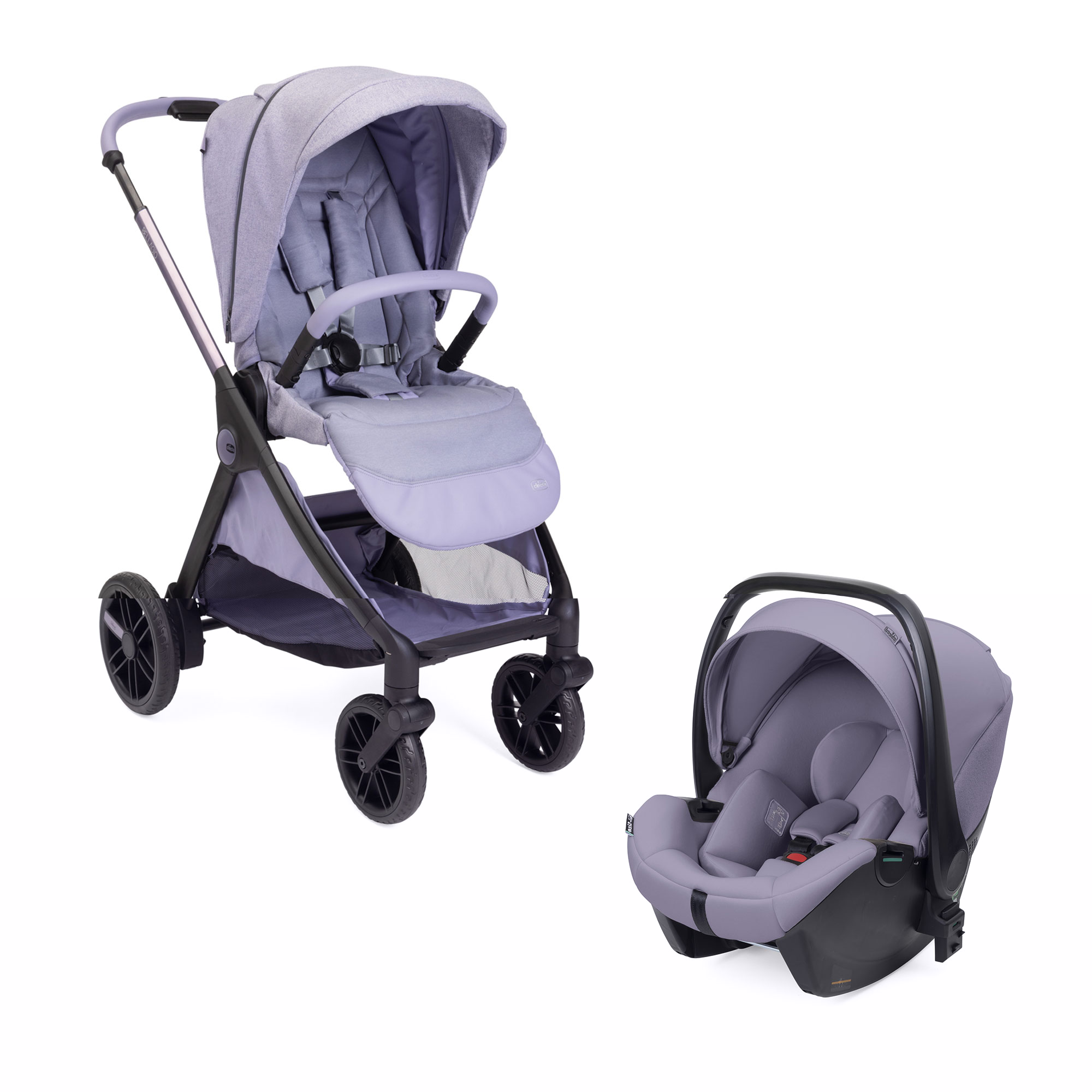 Carucior 2 in 1 Chicco Bellagio, scaun auto Kory Plus I-Size, Lavander Glaze, 0luni+