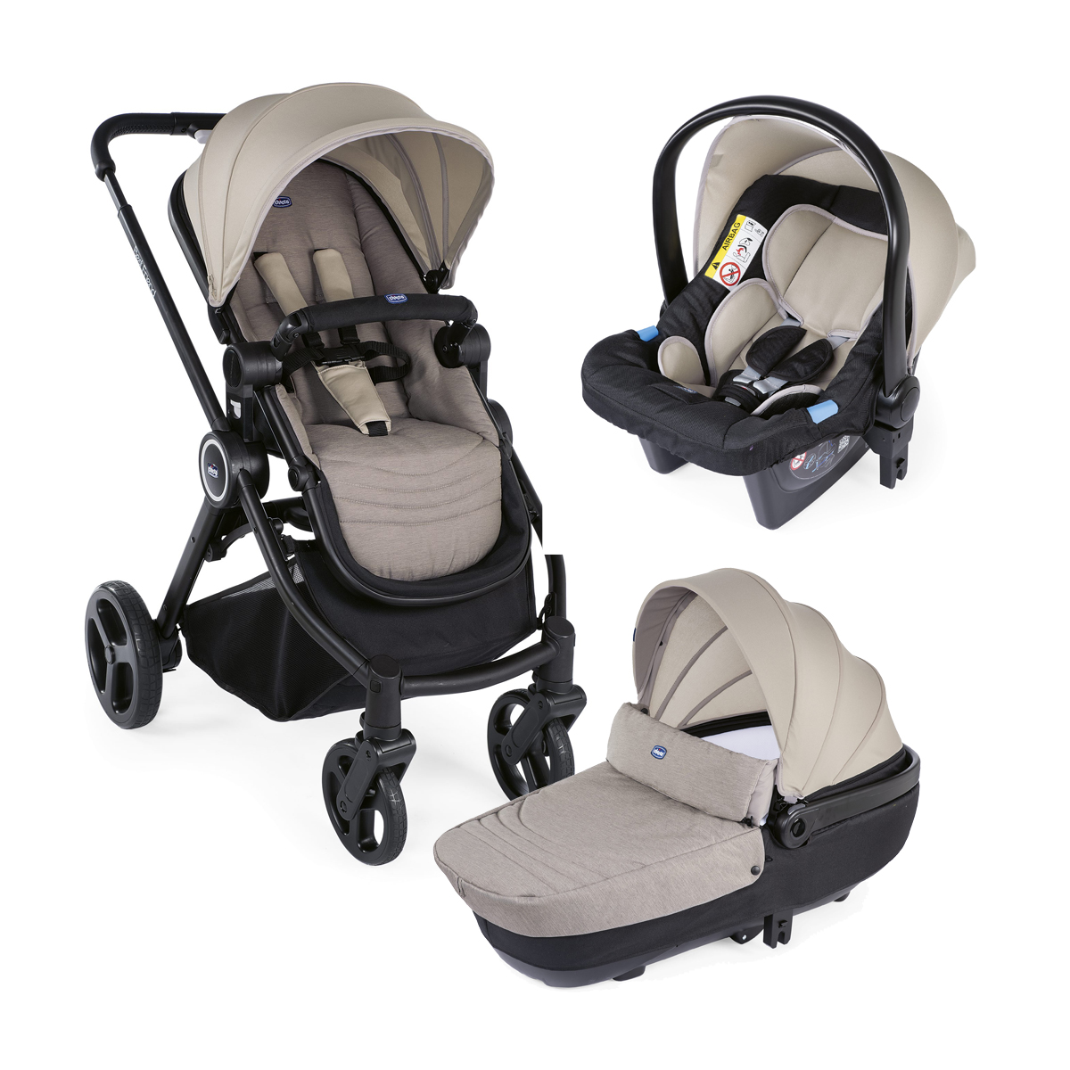 Carucior copii 3 in 1 Chicco Best Friend+ Comfort Beige (Bej) 0luni+