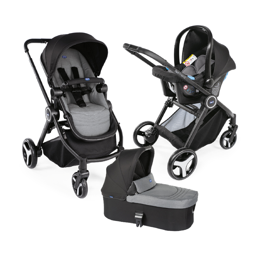 Carucior copii 3 in 1 Chicco Best Friend+ Light Stone (Negru) 0luni+