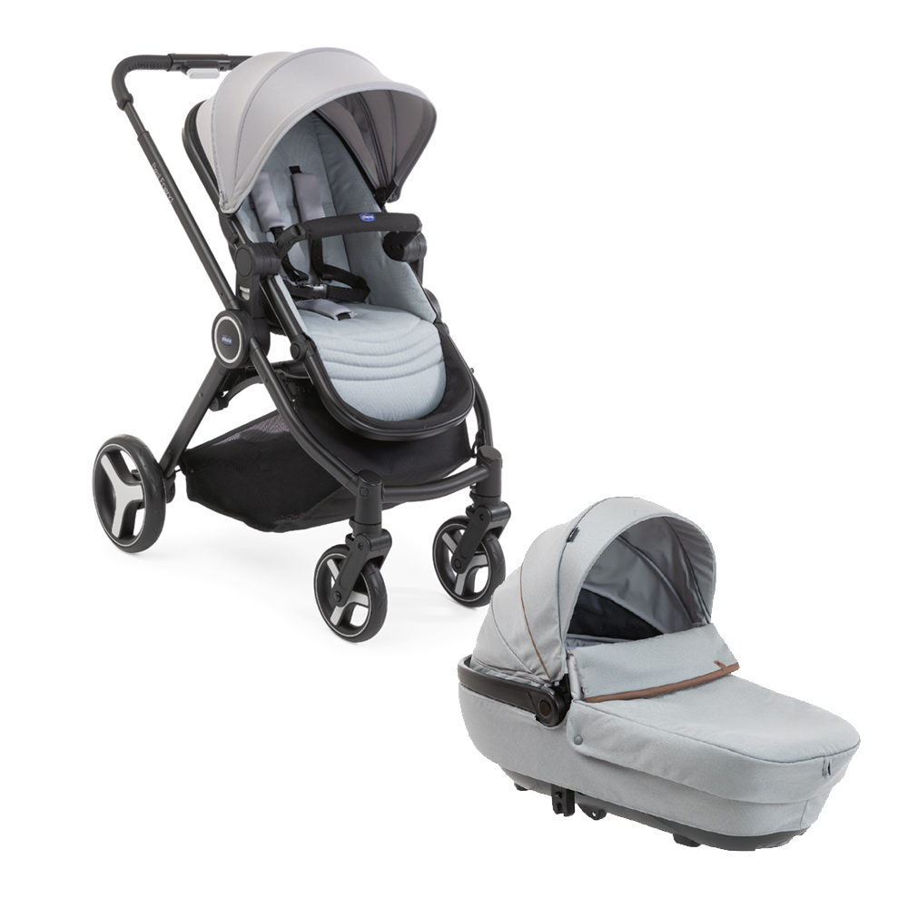 Carucior copii duo Chicco Best Friend Plus Comfort, SilverLeaf (Gri), 0luni+