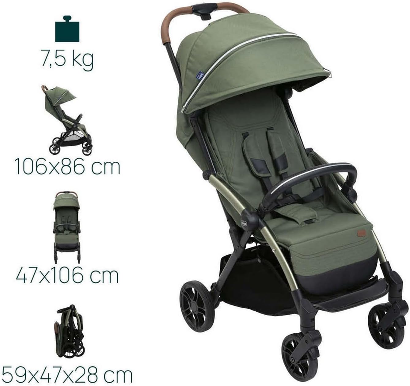 chico  Carucior sport Chicco Goody XPlus Twinkle Green (Verde), 0luni+