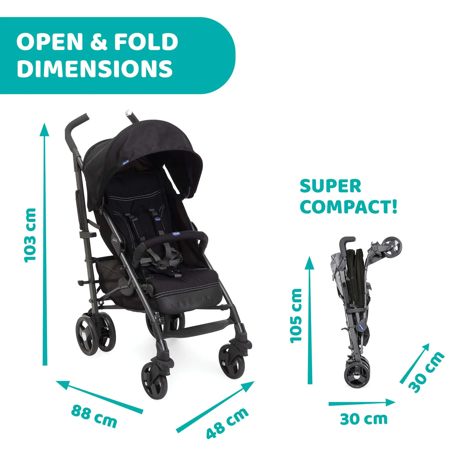 Chicco liteway 3 jet black shop