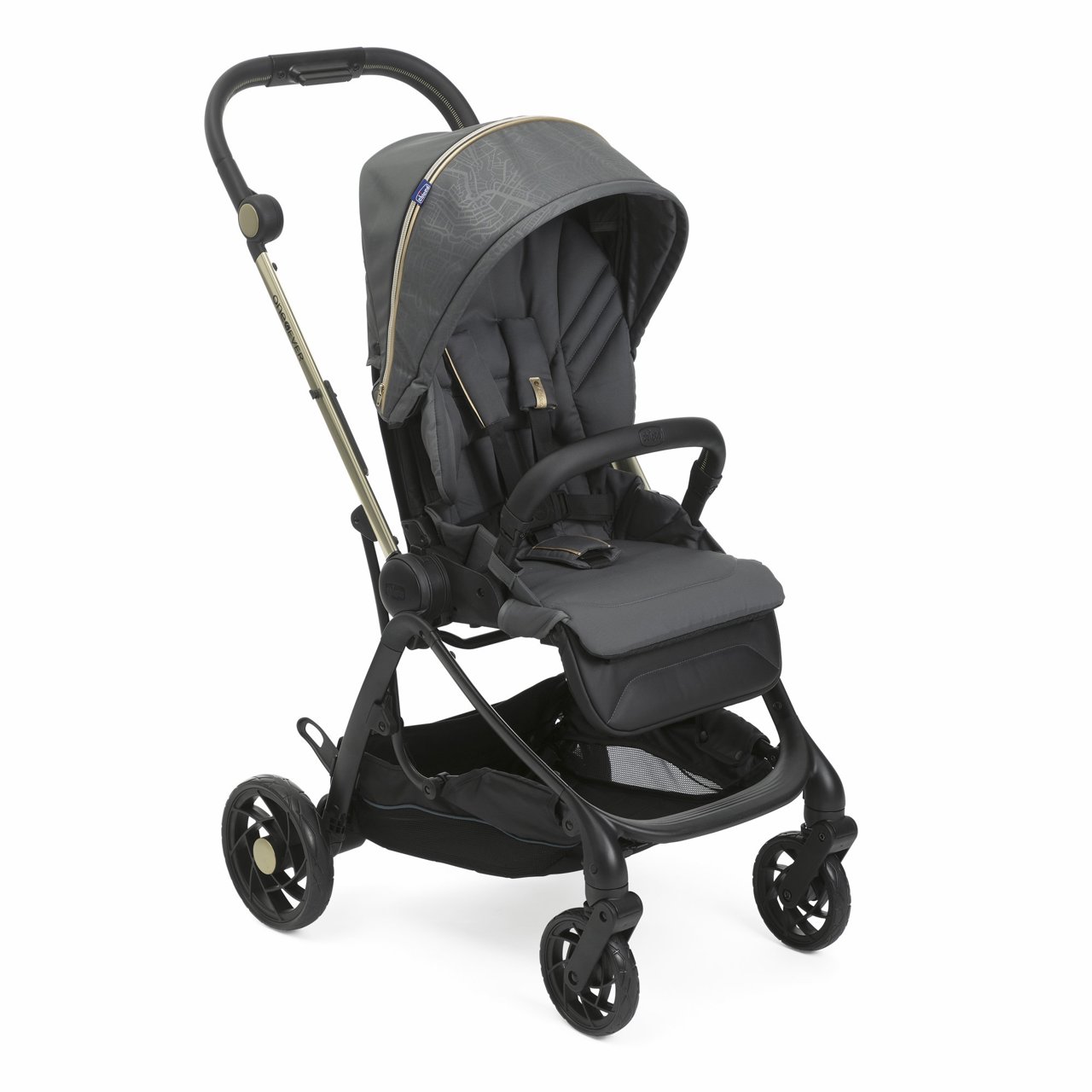 Carucior sport Chicco One4Ever Special Edition, City Map Re_Lux (Gri), nastere-22Kg