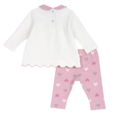 Costum copii Chicco, bluza si colanti, alb cu roz, 75672-65MFCO chicco.ro imagine noua responsabilitatesociala.ro
