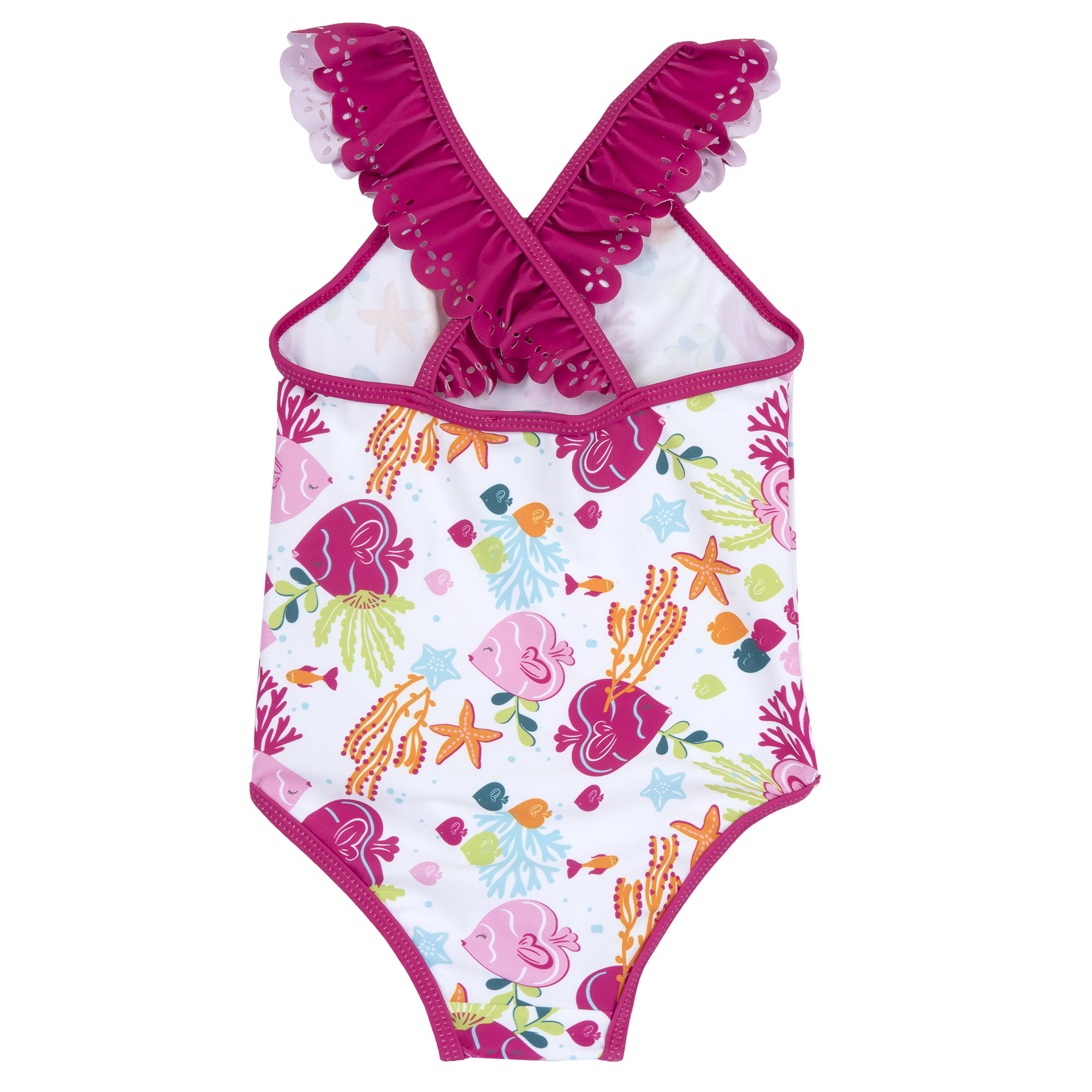Costum de baie copii Chicco, alb cu roz, 11938-68MC