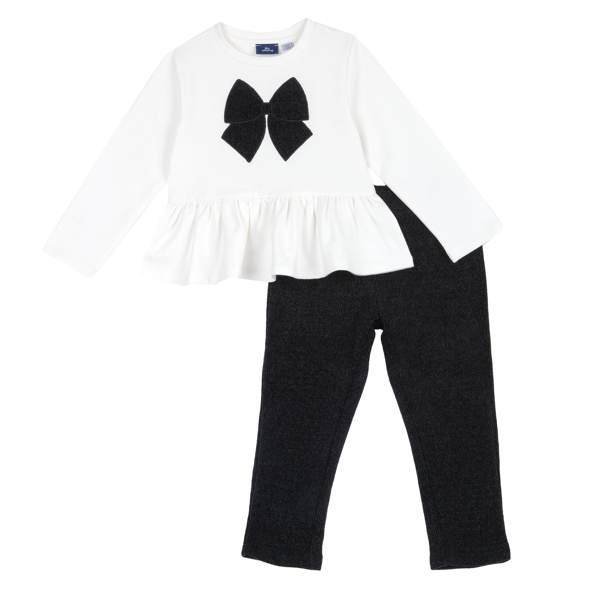 Costumas bebelusi Chicco, bluza si pantaloni, alb, 00223-69MC