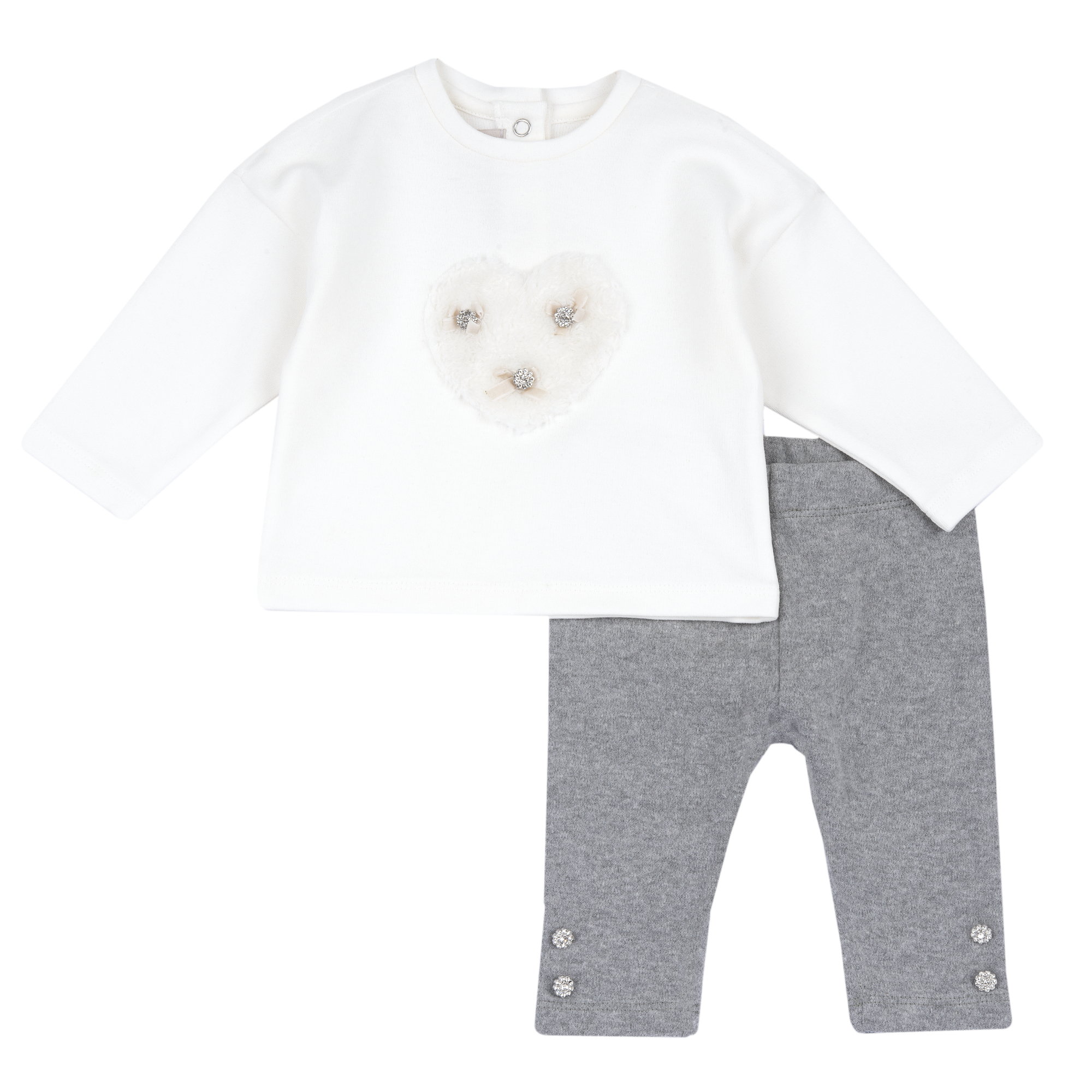 Costumas bluza si pantaloni bebe Chicco, Gri, 00112-69MFCO