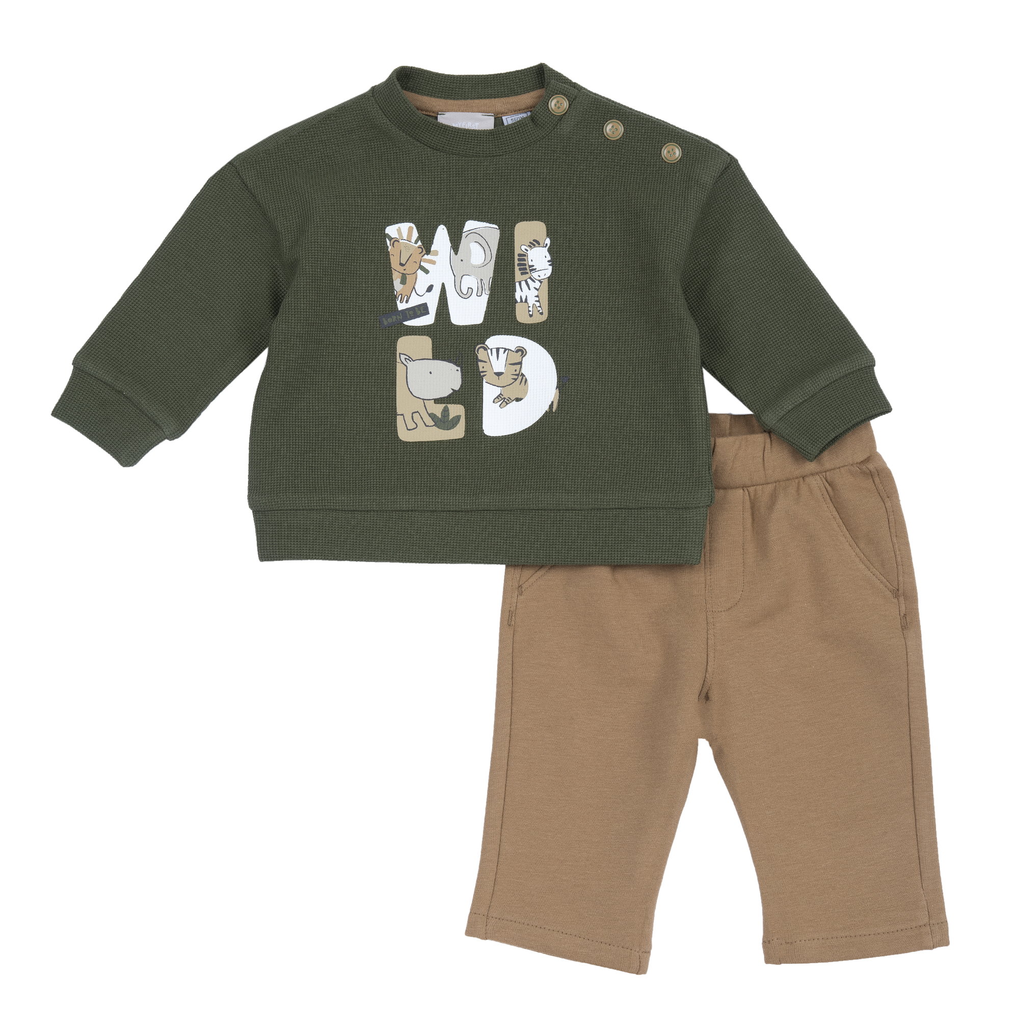 Costumas bluza si pantaloni bebe Chicco, Maro cu albastru, 00847-69MFCO