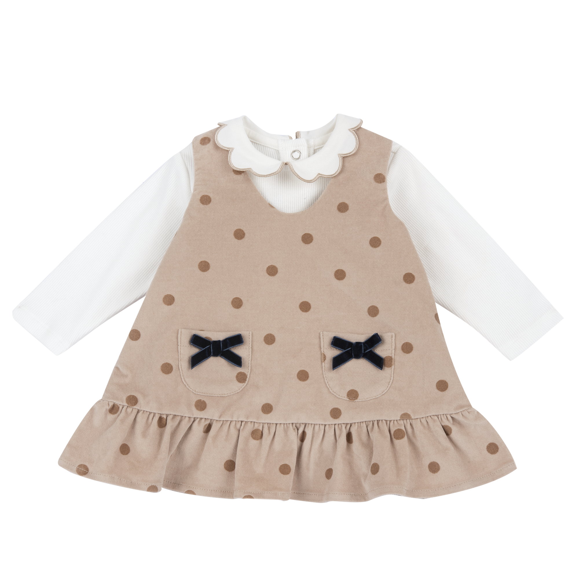 Costumas copii Chicco, bluza si sarafan, Bej, 02893-71MFCO