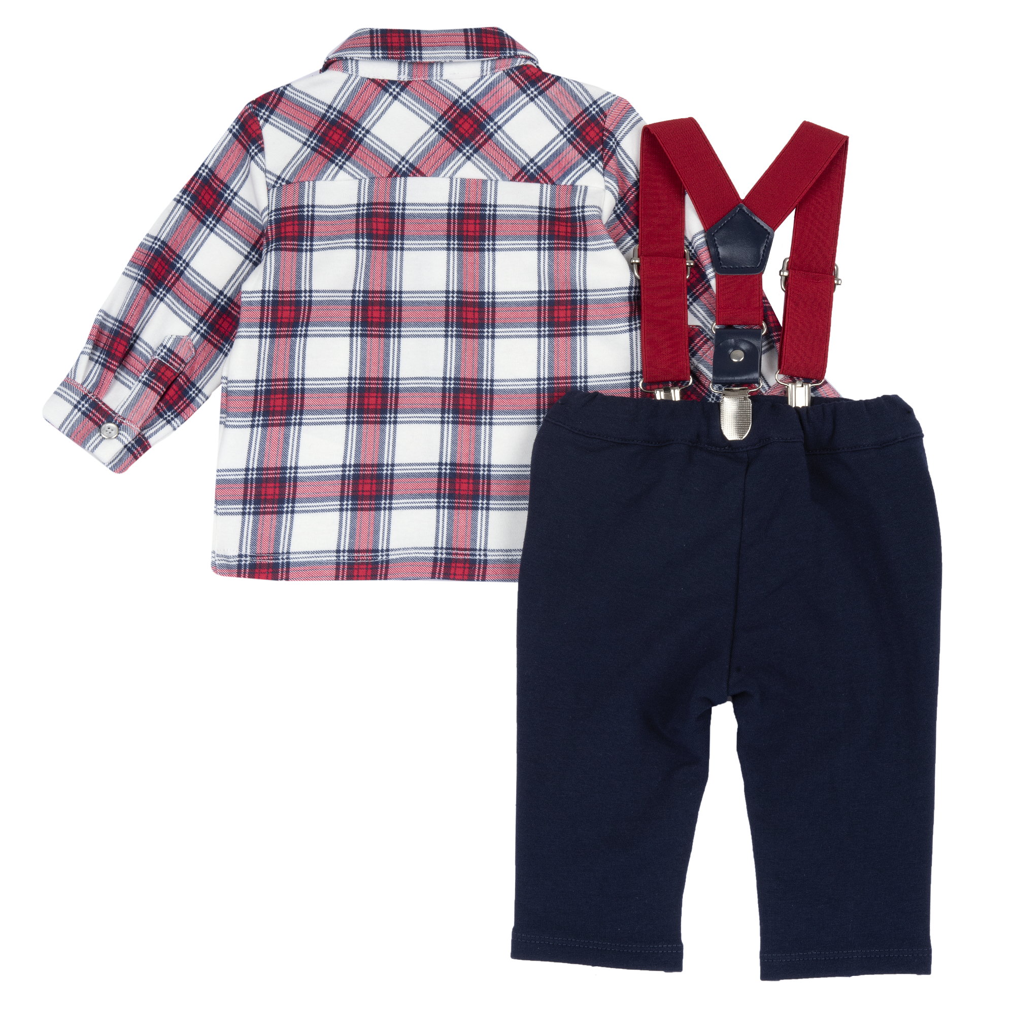 Costumas copii Chicco pentru Craciun, camasa si pantaloni, Albastru, 75722-65MFCI Chicco imagine noua responsabilitatesociala.ro