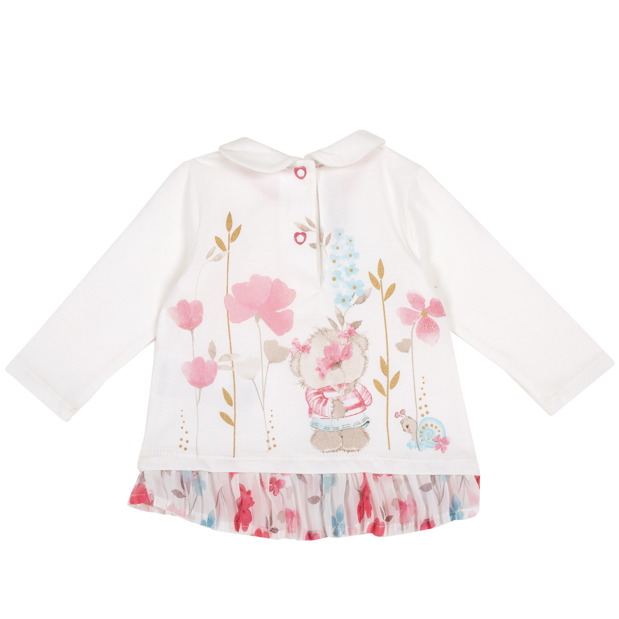 Costum copii chicco, bluza si pantalon, corai, 76478